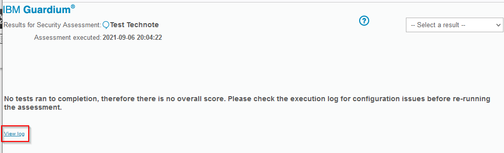 Results screen