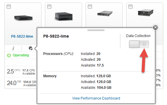Switch on data collections