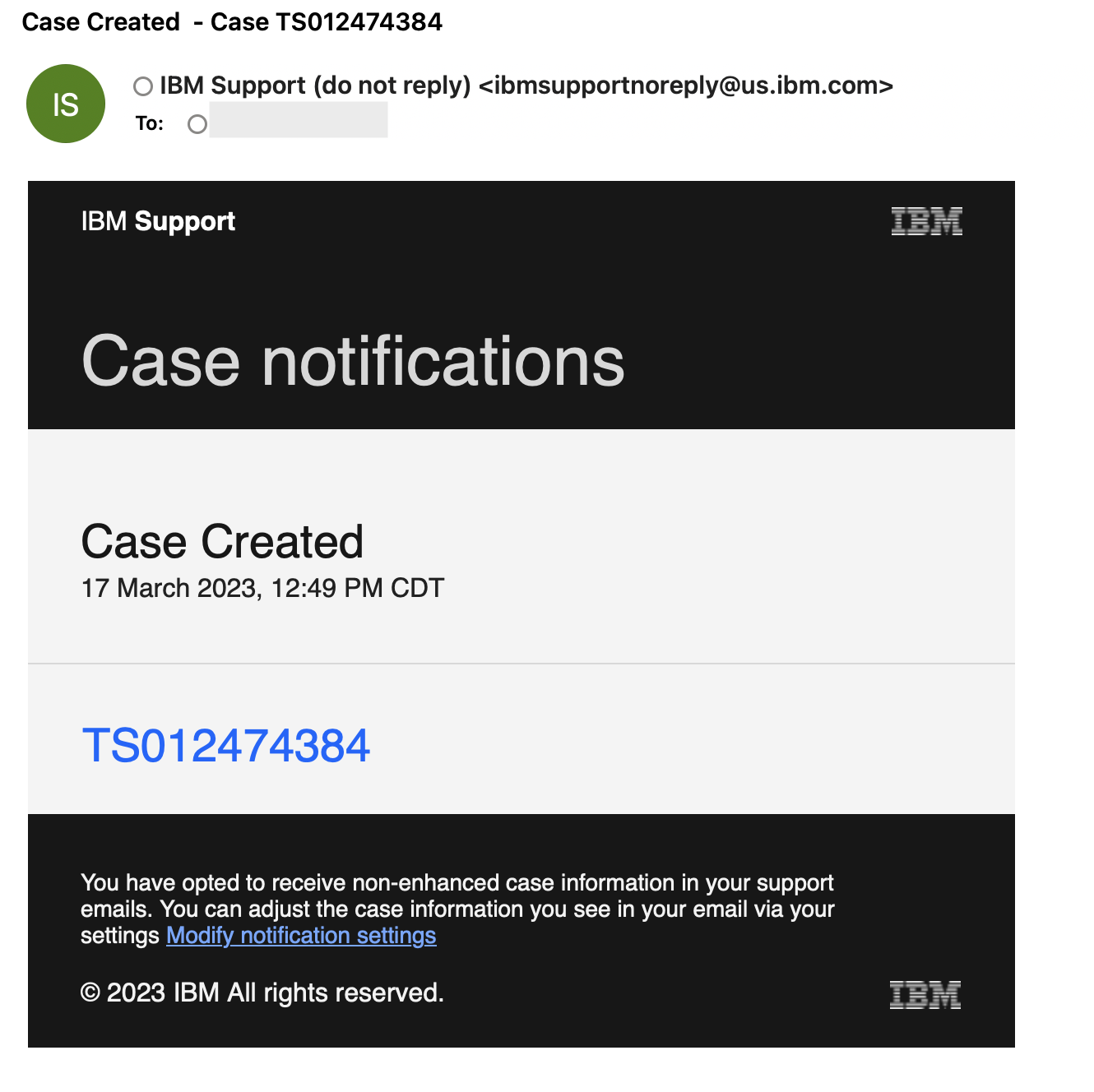 Case created